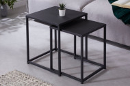 Industriële bijzettafels set van 2 DURA STEEL 40cm zwart metaal