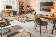 Industriële boekenkast 180 cm eiken look met metalen frame