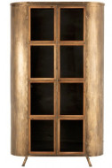Kast 2 Deuren Metaal/Glas Antiek Goud 184cm