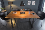 Massief Boomstam Accacia Hout Eettafel 160cm Bladdikte 2.6 cm industrieel sledeonderstel