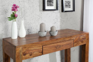 Massief secretaresse MAKASSAR 100cm consoletafel Sheesham steenafwerking Bureau met unieke nerf