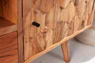 Massief tv-bord LIVING 140cm naturel acacia 3D-oppervlak massief hout