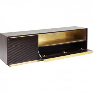 Massiefhout tv meubel 150cm bruin goud