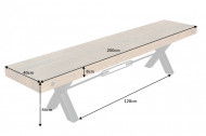 Massieve bank THOR 200 cm natuurlijk gerecycled grenenhout in industrieel design