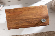 Massieve boomstam salontafel MAMMUT 110 cm acacia honing afwerking zwart X-frame