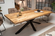 Massieve industriële eettafel GALAXIE 200 cm mangohout stervormig frame