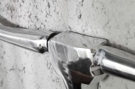 Moderne design wanddecoratie BULL L 100 cm zilver aluminium stierenkop