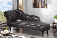 Ontwerp Chesterfield Récamière/ longchair in donkere koffie