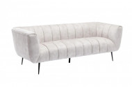 Retro 3-zitsbank NOBLESSE 225cm champagne fluwelen 3-zitsbank met decoratief stiksel