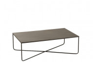 Salontafel Kruis Frame Metaal Zwart 100cm