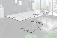 Uitschuifbare eettafel Rome 180-220-260 cm keramiek in marmerlook Wit