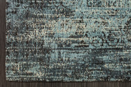 Vintage katoenen vloerkleed OUD 240x160cm antiek blauw verwassen gebruikte look
