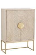 Wandkast Mangohout Beige/Goud 2 Deuren 120cm
