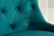 Bureaustoel chesterfield Stof turquoise fluweel