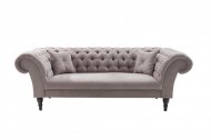 Chesterfield bank 3 zits 225cm zachte katoenen met twee kussens