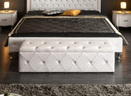 Chesterfield design bank met opbergruimte EXTRAVAGANCIA 140 cm wit