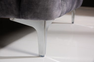 Chesterfield stof Fluweel donkergrijs 3-zitsbank 235 cm