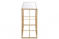 Console Metaal goud 120 cm gespiegelde glas