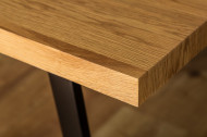 Design eettafel LOFT 140 cm eiken look met slede onderstel industriële stijl
