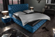 Elegant fluweelstof donkerblauw bed PARIS 160x200cm
