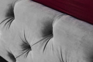 Elegant tweepersoonsbed PARIS 160x200cm grijs fluweel Chesterfield design