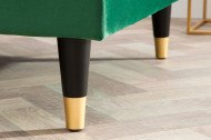 Elegante loungebank COSY VELVET 260 cm smaragdgroen fluwelen stof.lounge gedeelte aan beide zijden op te monteren.