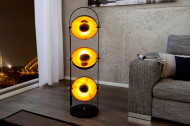 Elegante vloerlamp STUDIO 130cm zwart bladgoud look 3 neigbare kappen