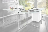 Exclusief design hoekbureau 180 cm glas wit