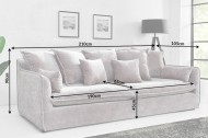 Grote bank Leaf 3-zits 210 cm taupe velours stof met afneembare hoes