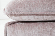 Grote Poef hocker HEAVEN 100cm taupe fluweel in landelijke stijl