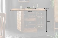 Handgemaakte barkast MOSKOU 130 cm Sheesham houtsteen afwerking 3D-effect