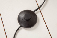 Handgemaakte vloerlamp 175 cm zwarte lamp van drijfhout met linnen kap