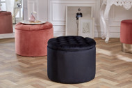 hocker met opbergruimte 50 cm zwart fluweel stof