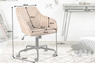 In hoogte verstelbare bureaustoel vintage taupe met armleuningen draaistoel