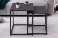 Industriële bijzettafels set van 2 DURA STEEL 40cm zwart metaal