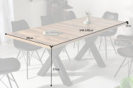Industriële eettafel uitschuifbaar 140-190 cm eiken look met X-poten