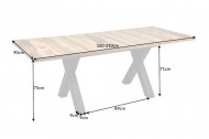 Industriële eettafel uitschuifbaar 160-210cm Oak donker look met X-poten