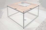Industriële salontafel ELEMENTS 60 cm naturel eiken afneembaar blad