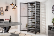 Industriële wijnkast BODEGA 184 cm gerecycled grenen hout grijs wijnrek voor 72 flessen