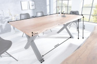 Massief Acacia Hout Boomstam Eettafel 180cm blad dikte 3,5cm