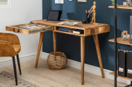 Massief bureau RETRO 120 cm mangohouten met lade