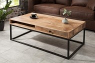 Massief mangohout salontafel met 2 Laden 100 cm IRON CRAFT
