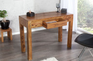 Massief secretaresse MAKASSAR 100cm consoletafel Sheesham steenafwerking Bureau met unieke nerf