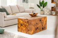 Massief teakhout kubus model salontafel 90cm