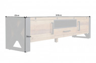 Massief tv-lowboard 200 cm grenenhout in industrieel design