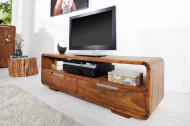 Massief TV lowboard CUBUS 130cm Sheesham 2 lades palissander