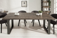 Massieve eettafel 160cm mangohout grijs ijzer industrieel design