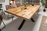 Massieve industriële eettafel GALAXIE 200 cm mangohout stervormig frame
