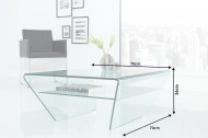 Moderne vierkant glazen transparant salontafel FANTOME 70 cm