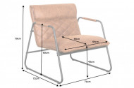 Retro fauteuil antiek lichtbruin met sierstiksels